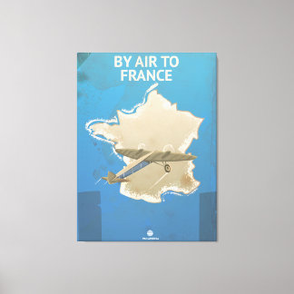 By Air To France Vintage Travel poster Canvas Print