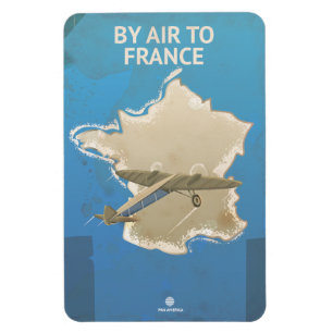 By Air To France Vintage Travel poster Magnet