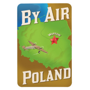 By Air To Poland travel poster Magnet
