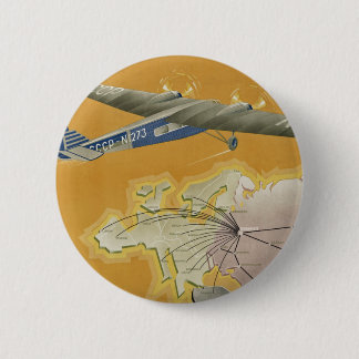 By Air to USSR 6 Cm Round Badge