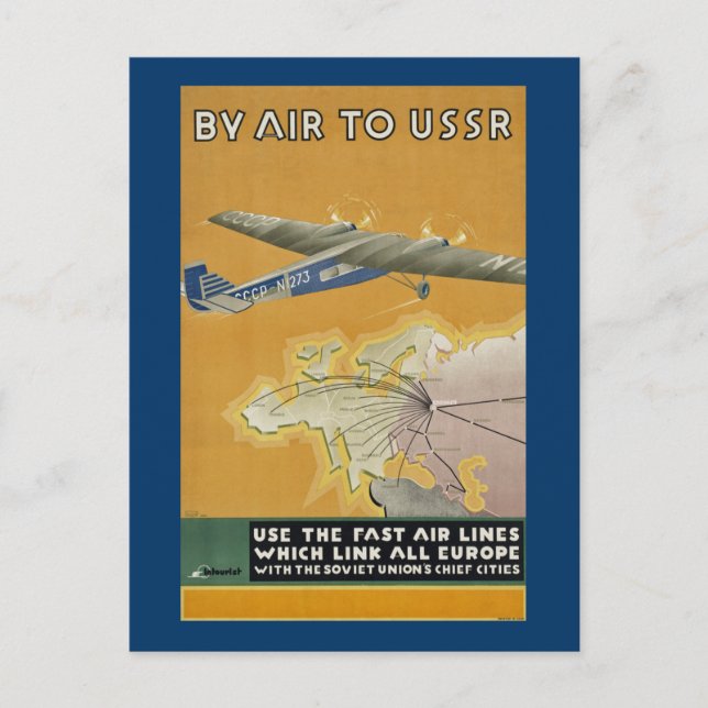 By Air to USSR Postcard (Front)