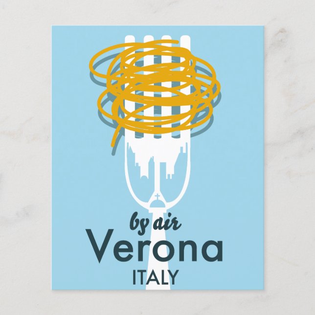 By Air Verona Italy retro travel poster. Flyer (Front)