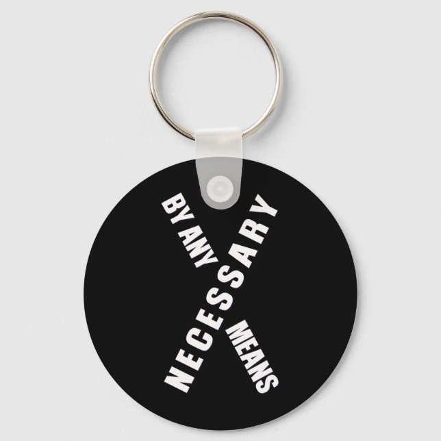 By Any Means Malcolm Black History Month  Key Ring (Front)