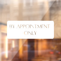 By Appointment Only Storefront Decal