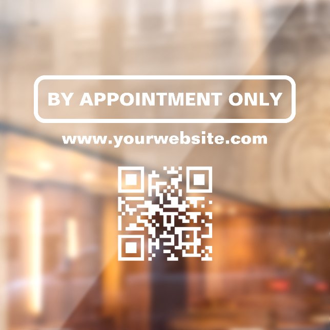 By Appointment QR Code, Personalised Business Window Cling (Sheet 2)