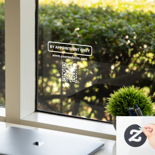 By Appointment QR Code, Personalised Business Window Cling (Office)