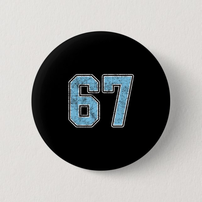 By Blue 67 Six Seven Meme  6 Cm Round Badge (Front)