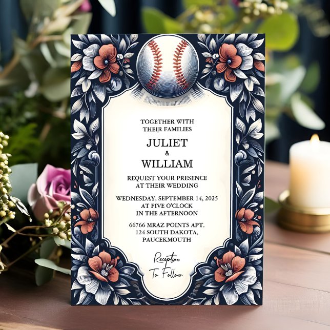 By Champion Team Ball Field Pitch Baseball Wedding Invitation (Creator Uploaded)