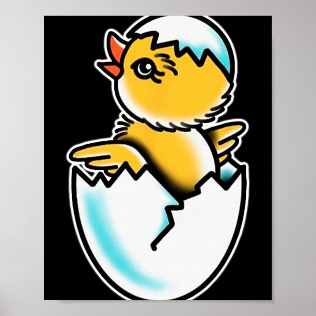By Chick Cracked Egg Spring Chicken  Poster (Front)