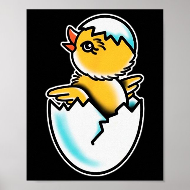 By Chick Cracked Egg Spring Chicken  Poster (Front)