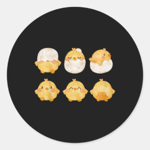 By Chicks Hatching From Eggs Cute Little Chickens Classic Round Sticker