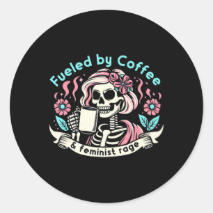 By Coffee & Feminist Rage Feminism Coffee Love Classic Round Sticker