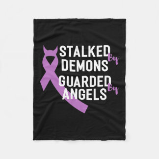 By Demons Guarded By Angels End Addiction  Fleece Blanket