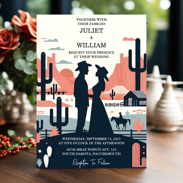 By Desert Rodeo Retro Horse Rustic Western Wedding Invitation (Creator Uploaded)