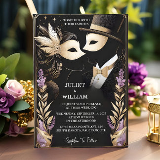 By Dress Code Prom Costume Masquerade Ball Wedding Invitation