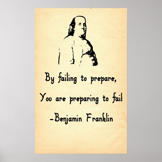 By Failing to Prepare, You Are Preparing to Fail Poster (Front)