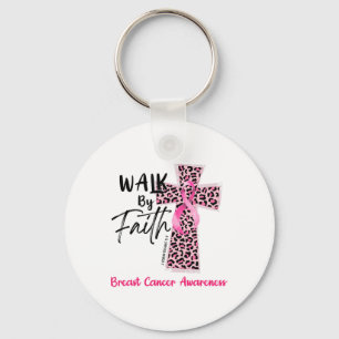 By Faith Breast Cancer Awareness Christian Jesus W Key Ring
