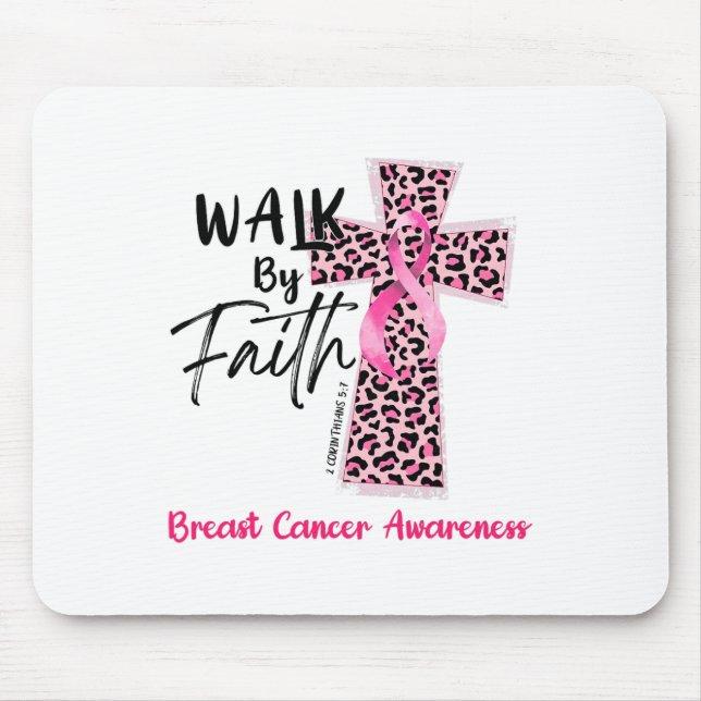 By Faith Breast Cancer Awareness Christian Jesus W Mouse Mat (Front)