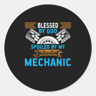 By God By Mechanic Classic Round Sticker