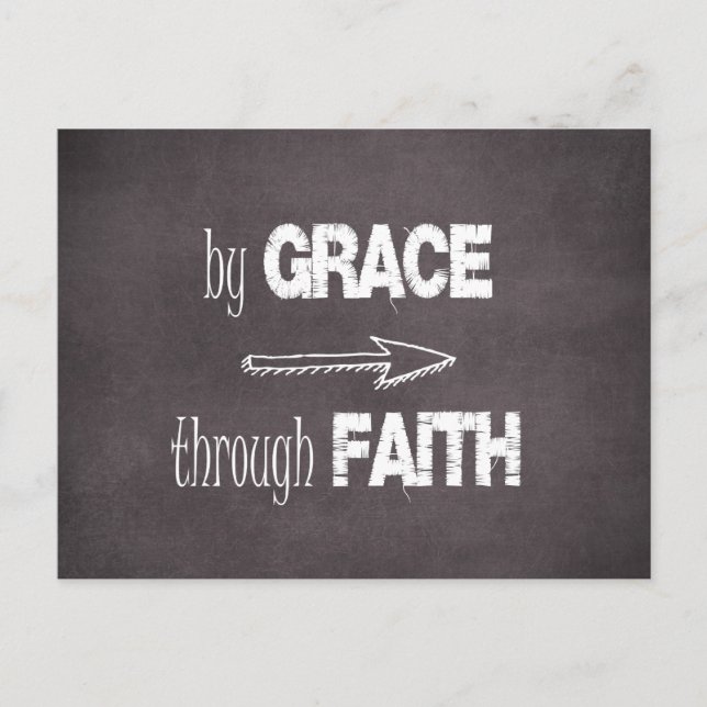 By Grace Through Faith Bible Verse Postcard (Front)