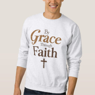 By Grace Through Faith - Christian Cross Vintage Sweatshirt