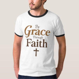 By Grace Through Faith - Christian Cross Vintage T-Shirt