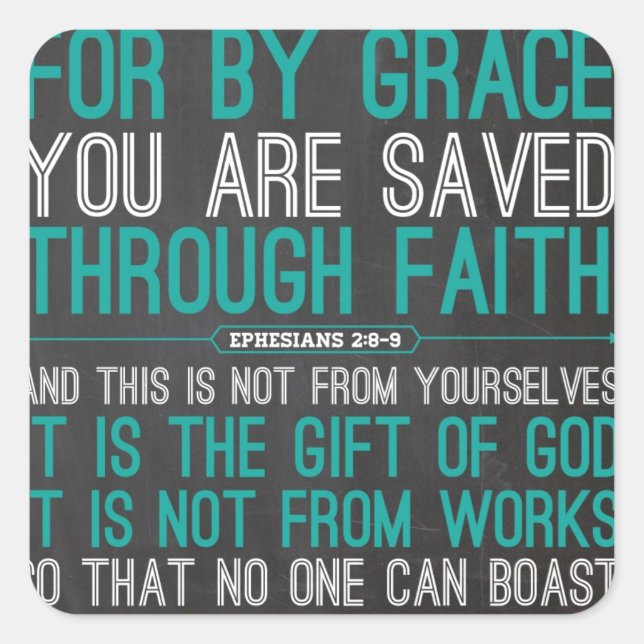 By Grace Through Faith Square Sticker (Front)