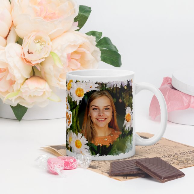 By Happy Floral Photo Coffee Mug (Creator Uploaded)
