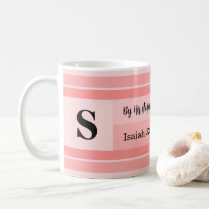 By His Stripes Bible Verse Get Well Custom Initial Coffee Mug