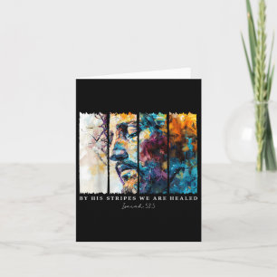 By His Stripes We Are Healed Jesus Christian Isaia Card