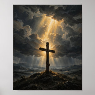 By His Wounds We Are Healed Cross Christian Poster