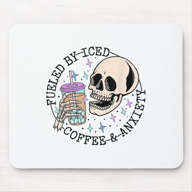 By Iced Coffee And Anxiety Mental Health Awareness Mouse Mat (Front)