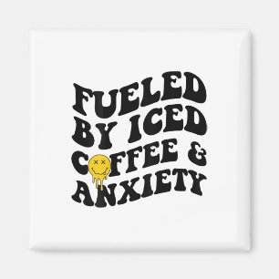 By Iced Coffee And Anxiety Mental Health On Back Magnet
