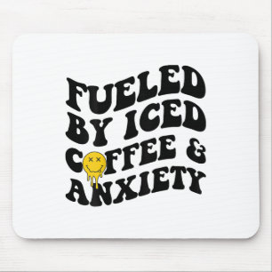 By Iced Coffee And Anxiety Mental Health On Back  Mouse Mat