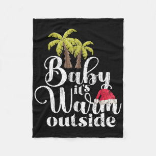 By Its Warm Outside Funny Santa Christmas In July Fleece Blanket