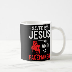 By Jesus And A Pacemaker Heart Disease Awareness Coffee Mug