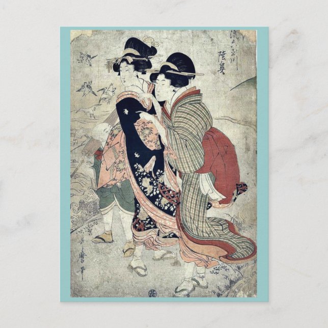 by Kitagawa, Utamaro Ukiyo-e. Postcard (Front)