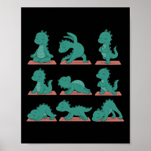 By Loch Ness Monster Doing Yoga Vegan Kawaii Poster