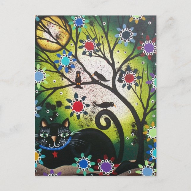 By Lori Everett_Day Of The Dead_Black Cat,Cats Postcard (Front)