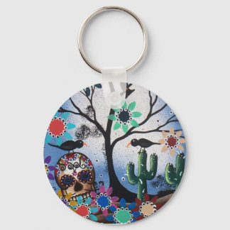 By Lori Everett_ Day Of The Dead,Mexican,Skull,DOD Key Ring