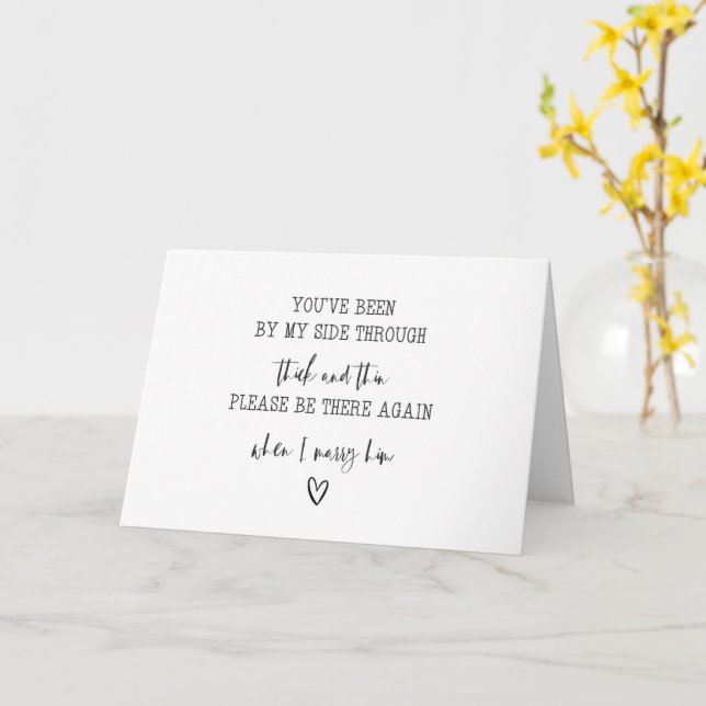 By my side bridesmaid proposal folded card (Yellow Flower)