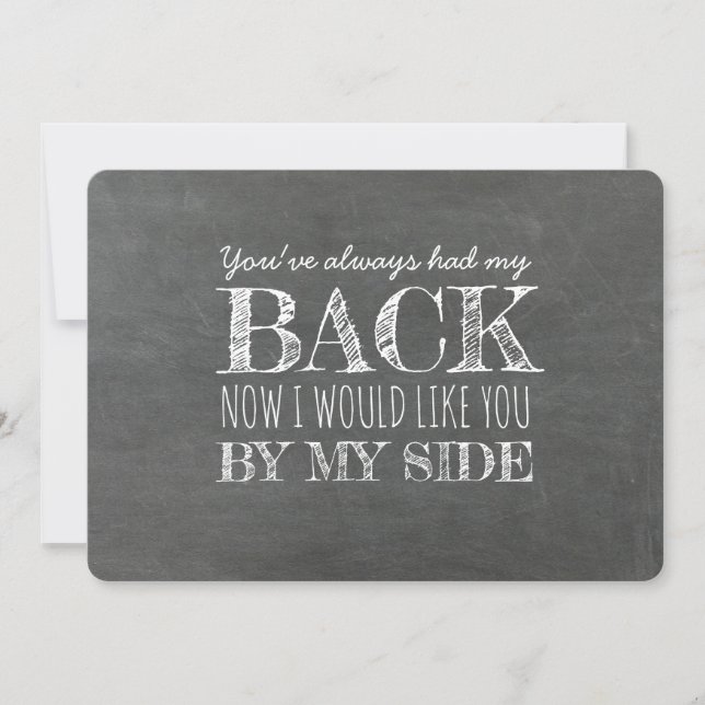 By My Side Funny Bridesmaid Proposal Invitation (Front)