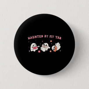 By My Tbr Boo Groovy Cute Ghost Funny Halloween Wo 6 Cm Round Badge