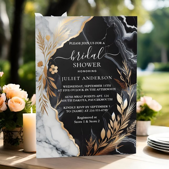By Natural Work Stacked Stone Marble Bridal Shower Invitation (Creator Uploaded)