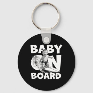 By On Board By Surf On Surfboard Funny Surfer Key Ring