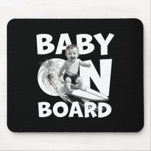 By On Board By Surf On Surfboard Funny Surfer Mouse Mat