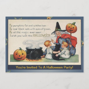 By Pumpkin Fat Vintage Halloween Poem Invitations