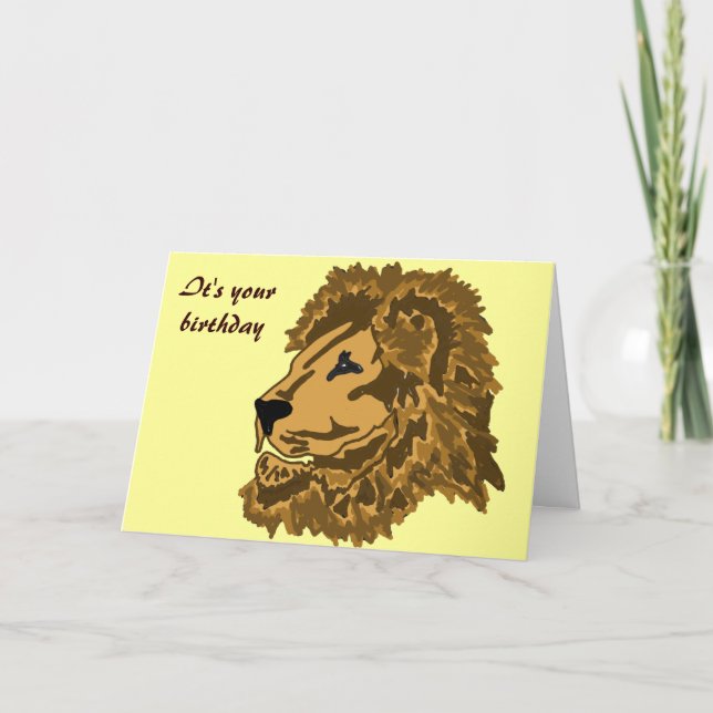 BY- Regal Lion Birthday Card (Front)