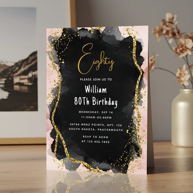 By Retro Fun Adult Humour Happy Chic 80th Birthday Invitation (Creator Uploaded)