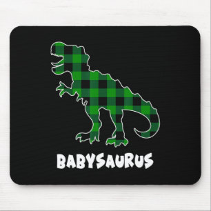 By Saurus T-rex Dinosaurs Plaid St Patricks Day  Mouse Mat